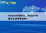 deepseek是什么，deepseek是什么软件安全吗！